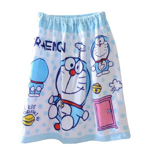 [現貨]卡通 哆啦A夢 Doraemon 小叮噹 純棉 吸水 可調整 浴巾 浴裙 洗澡 游泳 浴袍 沙灘巾 交換生日禮物
