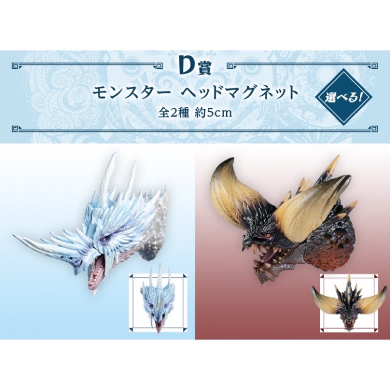 一番賞 Monster Hunter World: Iceborne 魔物獵人 D賞 龍頭磁鐵一個