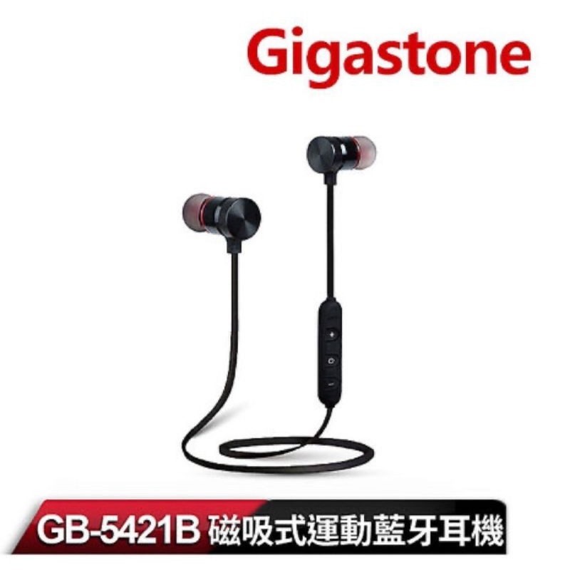 全新未拆 Gigastone GB-5421B 磁吸式運動藍牙耳機 黑 earphones