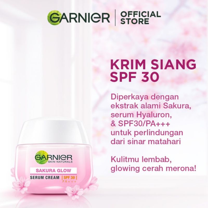 Garnier Sakura Glow Serum 日霜 SPF30/PA 護膚 50ml 透明質酸霜早安下午卡尼爾