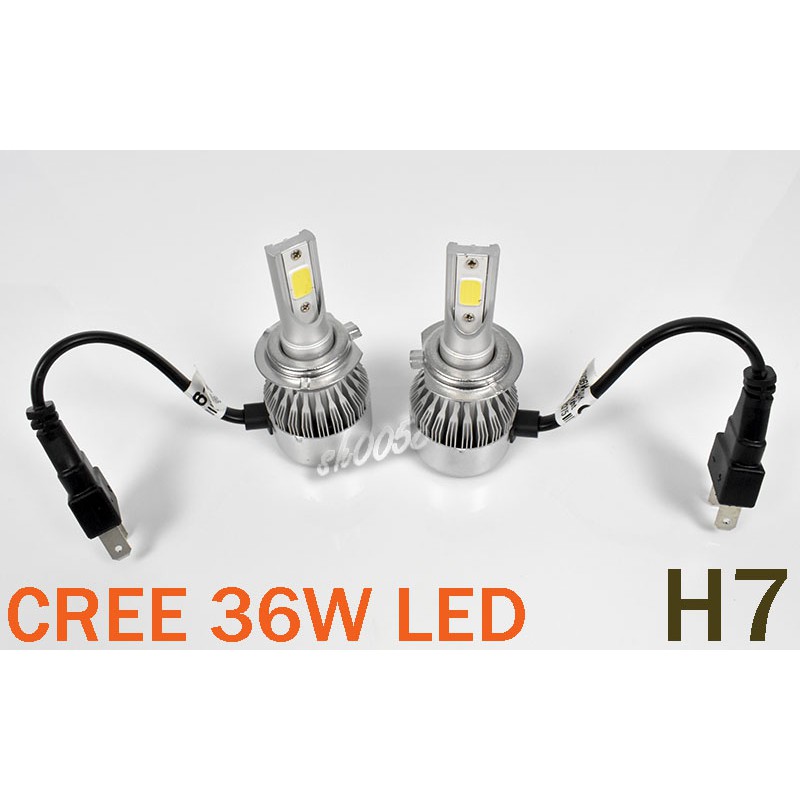 CREE LED 12V 36W H7 6000K 高亮進口大燈 霧燈 7200LM 汽車機車防水 2顆/組