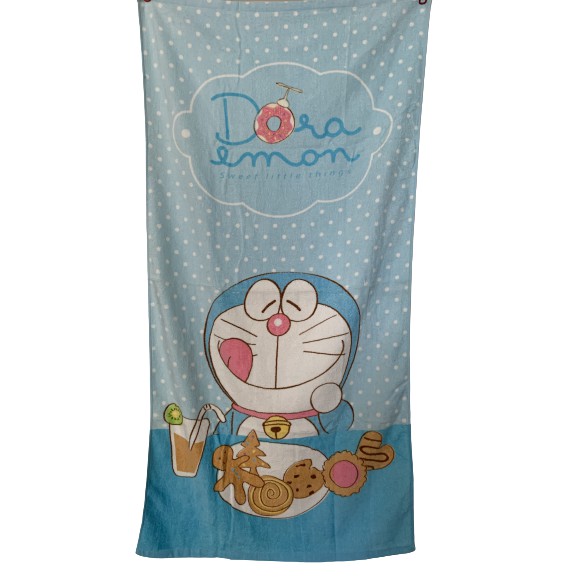 [現貨]卡通 哆啦A夢 Doraemon 小叮噹 毛巾 浴巾 沙灘巾 全棉 兒童 運動 游泳 沙灘巾 運動浴巾 生日禮物