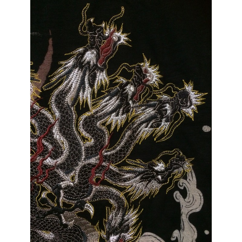 刺繡潮牌 日本品牌華鳥風月kacho Fugetsu 日本古代神話八俁遠呂智八岐大蛇刺繡圓領長t恤 蝦皮購物