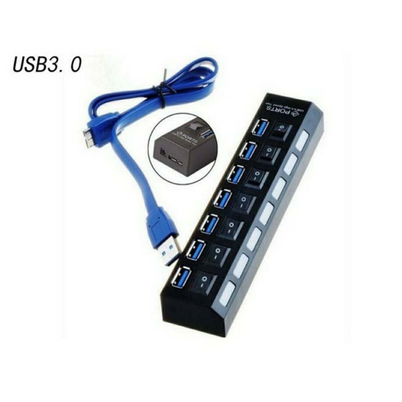 USB分線器 集線器 USB擴充埠 傳輸線 延長線 7孔擴充槽 連接埠 USB 3.0 HUB