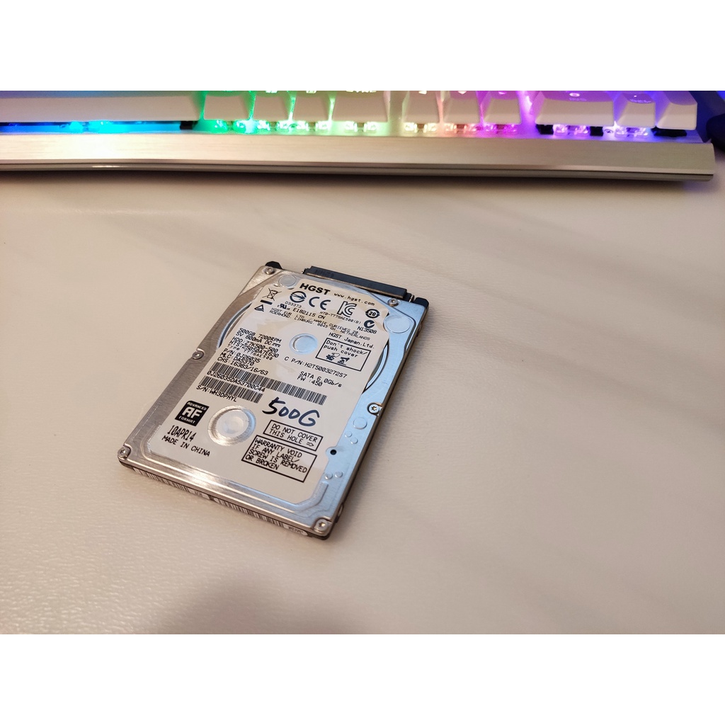 「二手良品」HGST 2.5吋 500GB 7200轉 SATA6  7mm 薄型硬碟 昱科