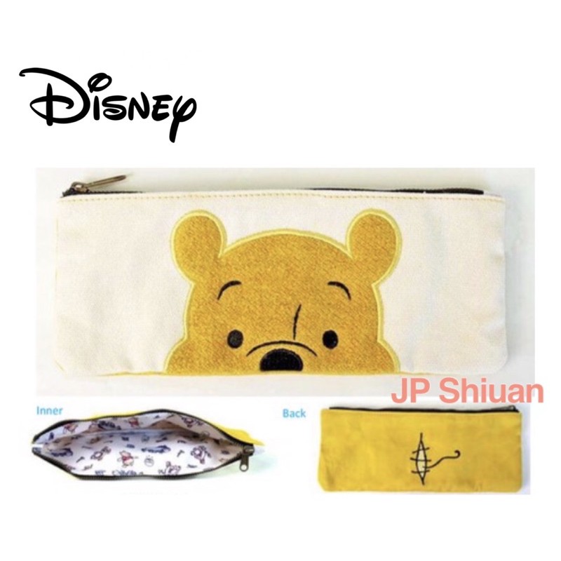 *現貨*日本Disney 迪士尼 Pooh 小熊維尼 帆布 化妝包 收納包 筆袋 鉛筆盒 萬用袋 維尼 大臉