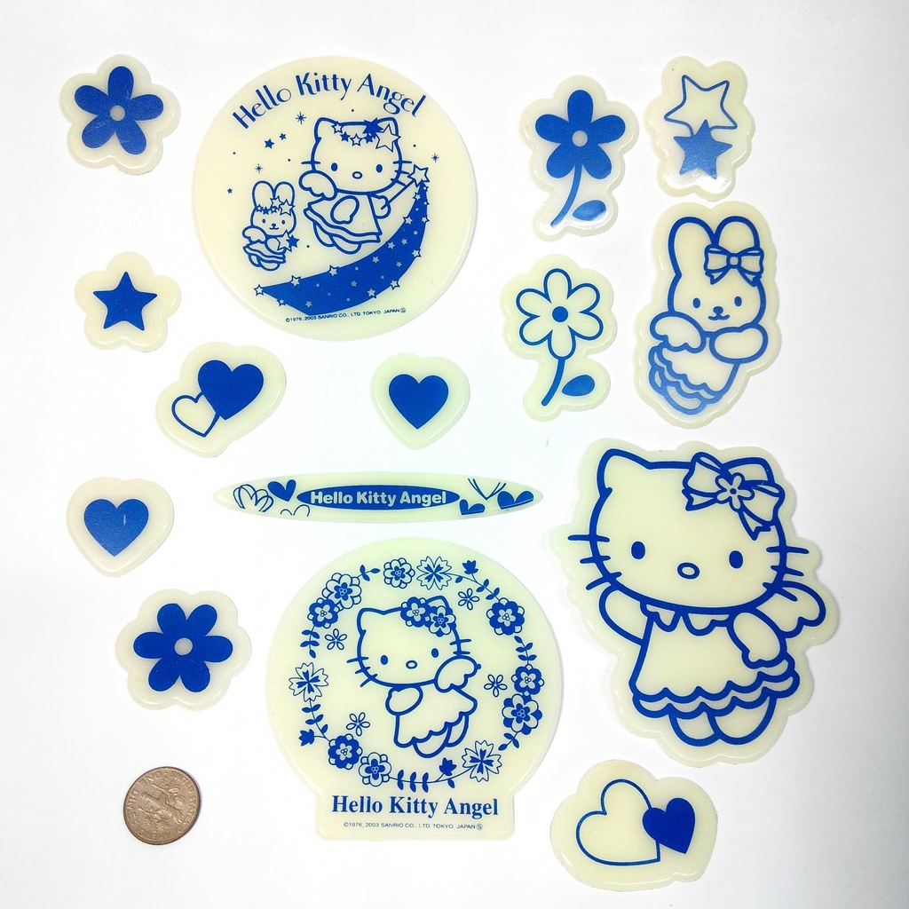 Hello Kitty Melody 吉蒂貓 美樂蒂 夜光壁貼 全新的，未用過。