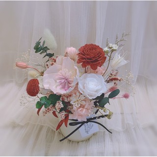 ✅下單免運✅♡生活裡的小美好 浪漫典雅桌花♡《捧花 情人節花束 畢業花束 生日花束 永生花玻璃罩 永生花音樂盒》