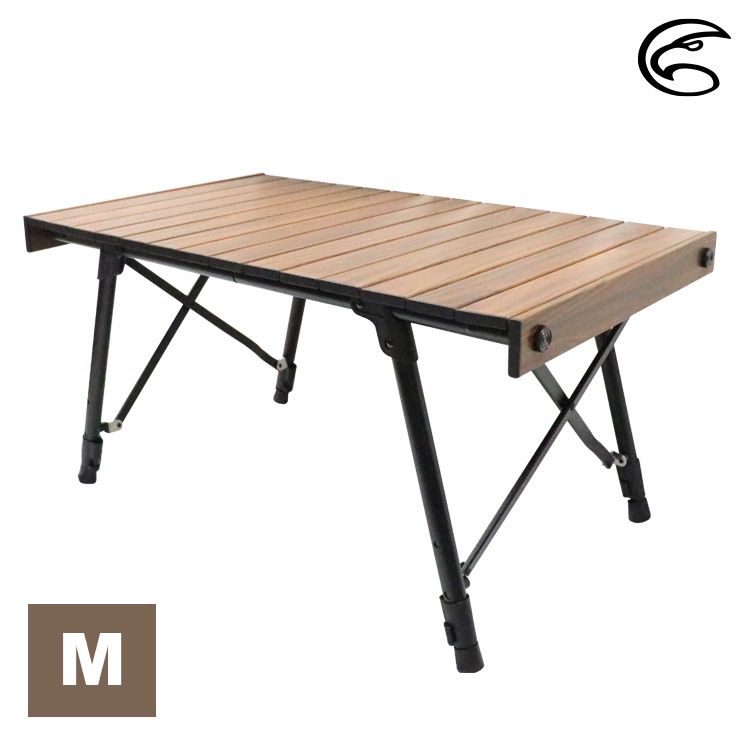 台灣品牌ADISI 木紋兩段式鋁捲桌 AS21028 (M) / 摺疊桌 露營桌 蛋捲桌 高度可調