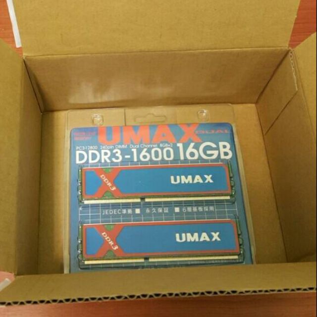 記憶體 UMAX DDR3-1600   8G*2