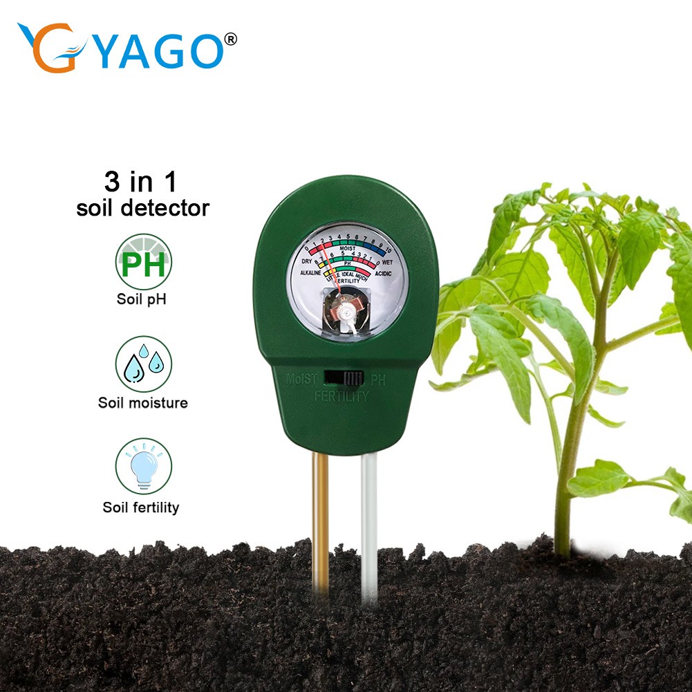 【新品】3合1 Ph/濕度/生育力土壤測試儀便攜式土壤測試儀園藝樹木種植稻田灌溉土壤肥力計