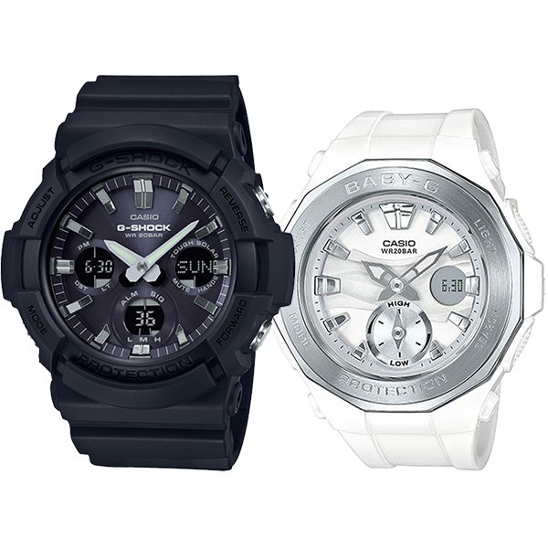 CASIO卡西歐 G-SHOCK 情人對錶 GAS-100B-1A&BGA-220-7A