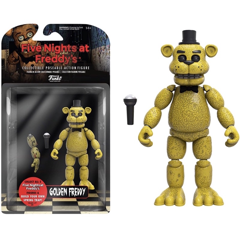 美國Funko Five Nights At Freddy's佛萊迪餐館 五夜驚魂 關節可動黃金佛萊迪公仔12.7 公分