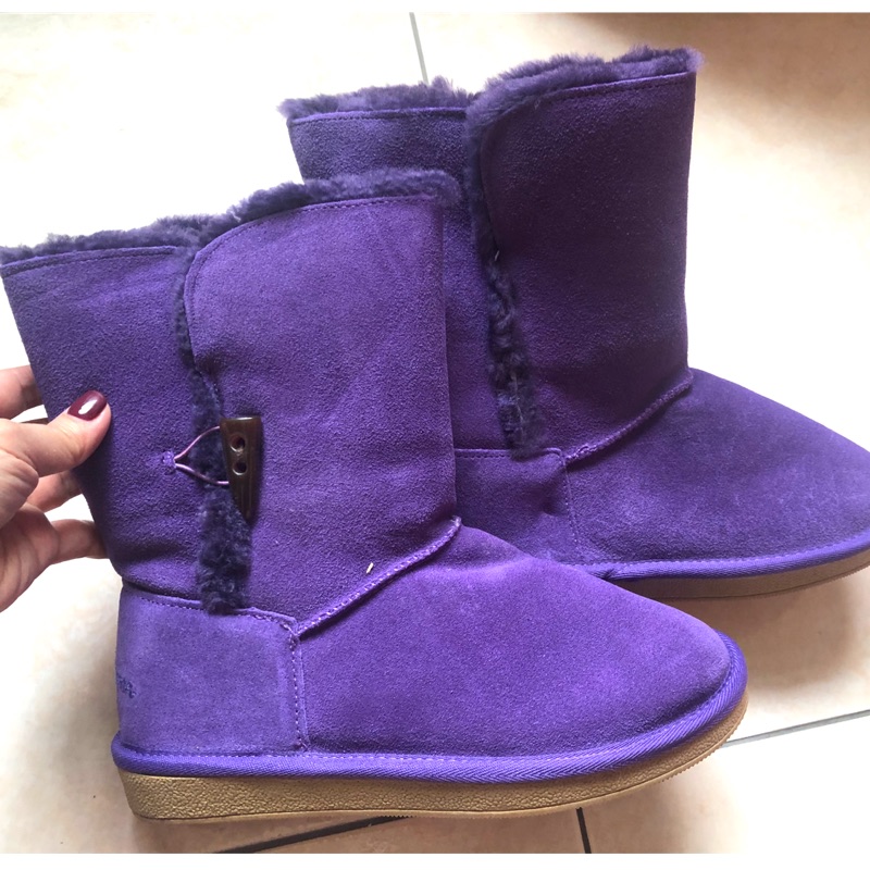 全新紫色polo Ralph Lauren雪靴24公分