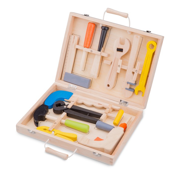 荷蘭 New Classic Toys - 天才小木匠工具箱玩具12件組
