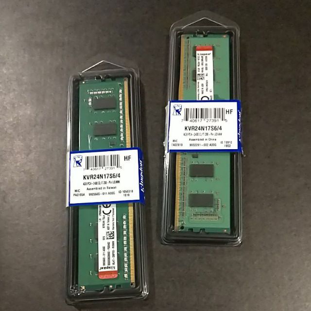 金士頓 DDR4 2400 4G 兩條共8G