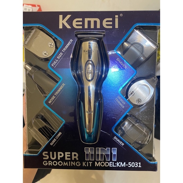 Kemei KM-5031 6 合 1 電動理髮器可充電多功能頭髮雕刻刀套裝
