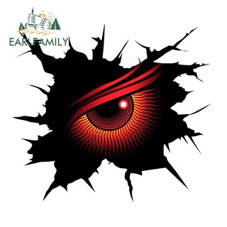 EARLFAMILY 13cm 魔眼看穿牆骨折汽車貼紙防水手推車 SUV 擋風玻璃乙烯基貼花防刮汽車造型