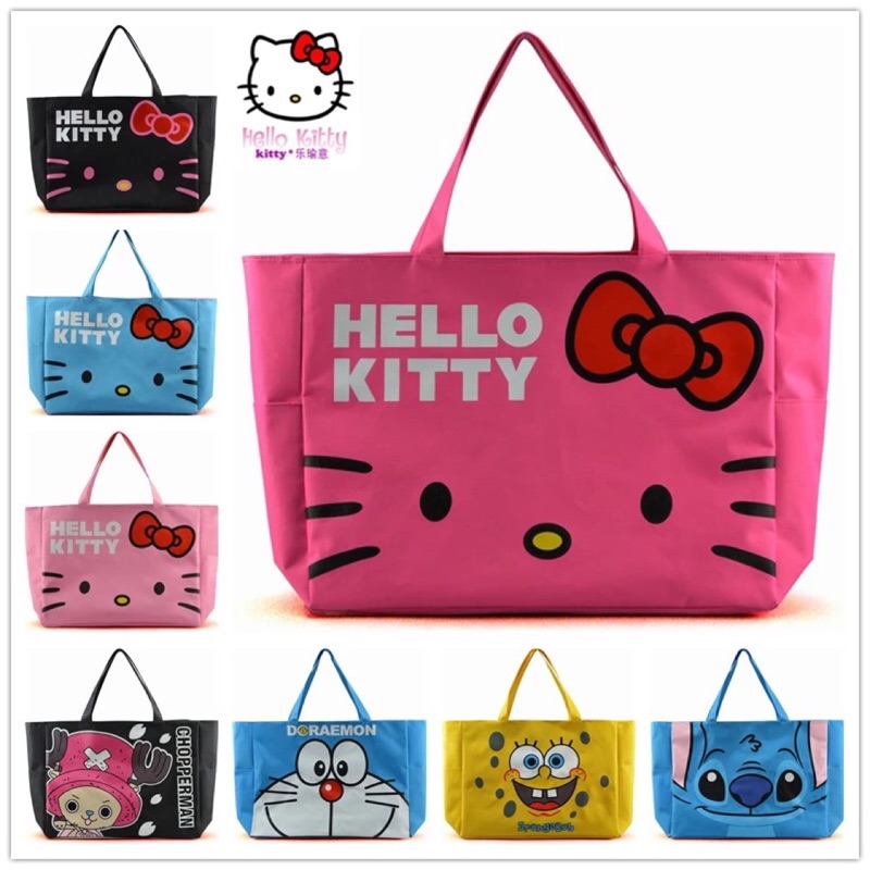 Hello Kitty哆啦A夢史迪奇喬巴海綿寶寶手提包