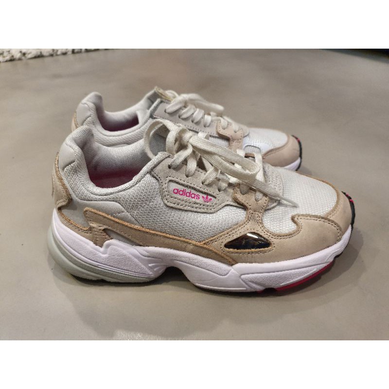 韓國購入保證真品 Adidas Falcon 老爹鞋 許路兒 白配粉