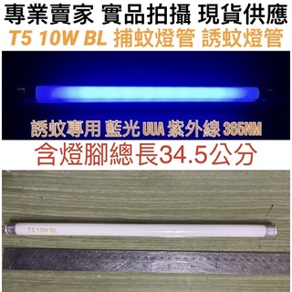 【金光閃閃】含稅價 T5 10W BL 捕蚊燈管 含燈腳總長34.5公分 誘蚊燈管 藍光 紫外線 UVA 365NM