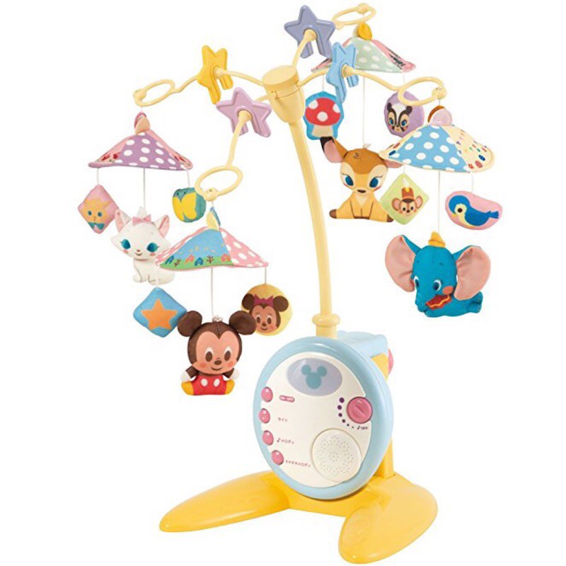 二手 日本TAKARA TOMY迪士尼 嬰兒 旋轉音樂床鈴 米奇 瑪莉貓小飛象小鹿班比  安撫玩具 小夜燈