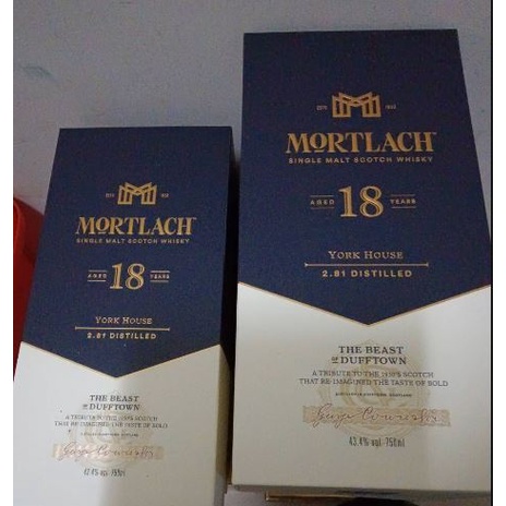 【特價中】Mortlach 18 慕赫18年 空酒瓶 有盒（盒子側邊白色部分有小白點）
