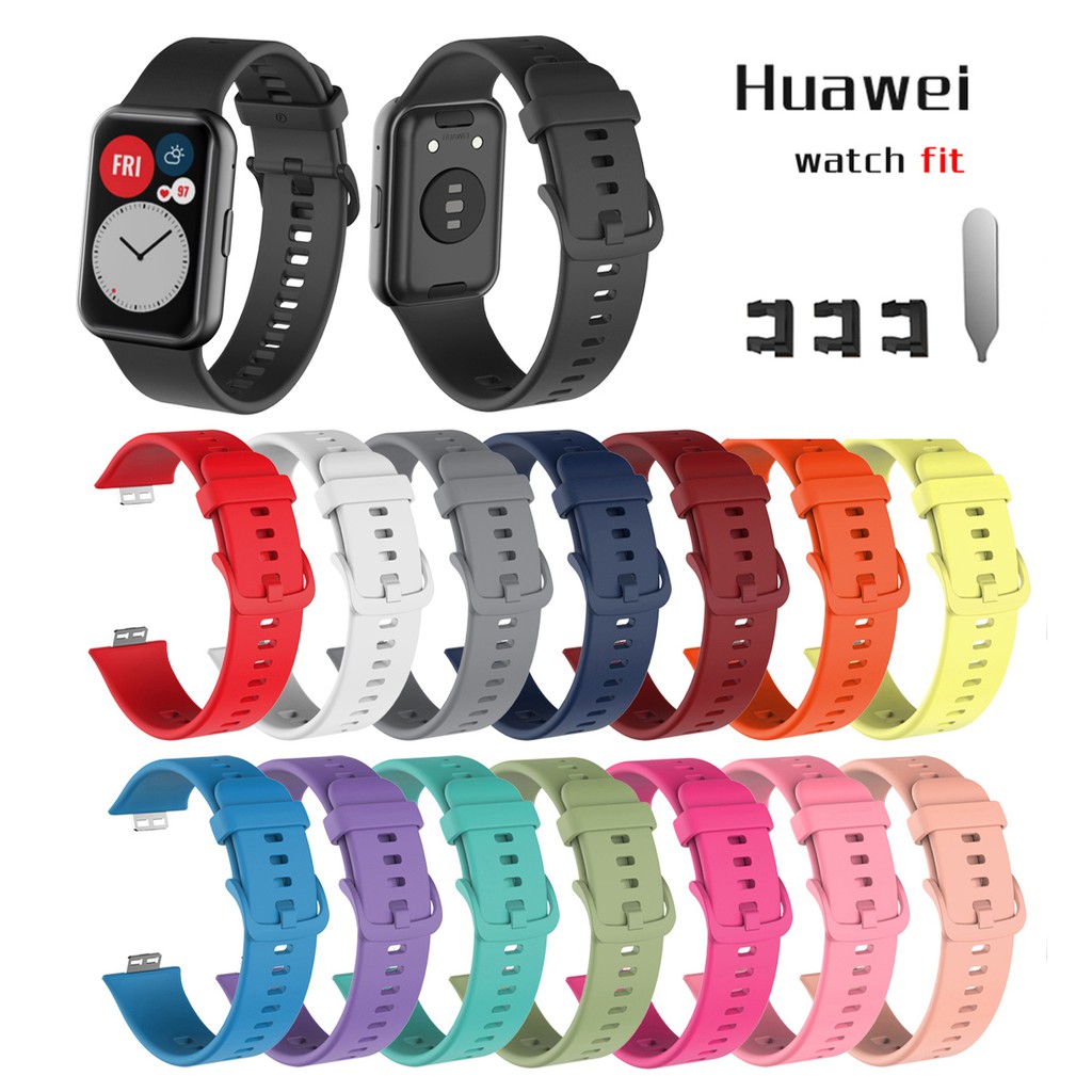 現貨15色 華為Watch Fit 錶帶 華為fit 矽膠錶帶 Huawei Watch Fit 運動透氣腕帶