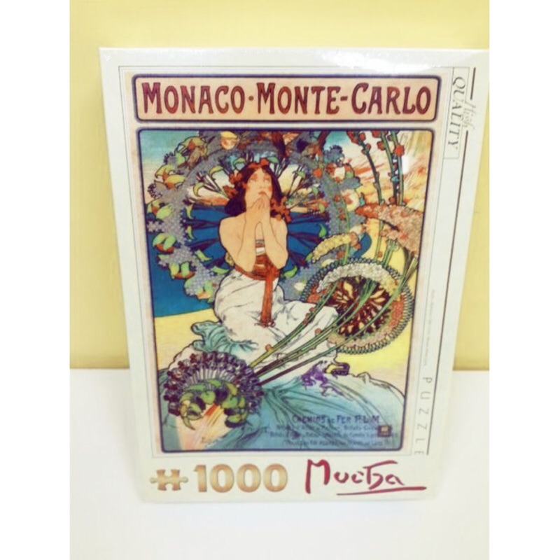 蝦拼圖-現貨 1000片 歐洲 D-toys拼圖Mucha 慕夏 名畫系列 Monaco Monte Carlo