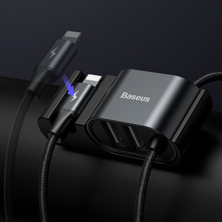台灣倍思 後座專用手機充電線 Usb轉ip款 雙usb 車用充電線150cm車用充電延長線baseus 蝦皮購物