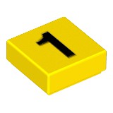 【二手】LEGO 樂高 零件 3070bp01 黃色 1x1 平滑磚 印刷 1 數字 一 81072