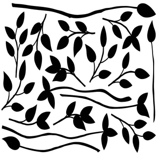 義大利進口HOME DECOR 牆壁貼飾 70cmX100cm 黑色枝葉(C57154)