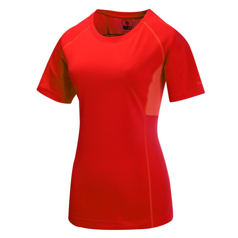 【Mountneer山林】女輕量排汗圓領上衣  31P22-37紅色/吸濕排汗透氣快乾衣/涼感衣/抗紫外線/野雁戶外