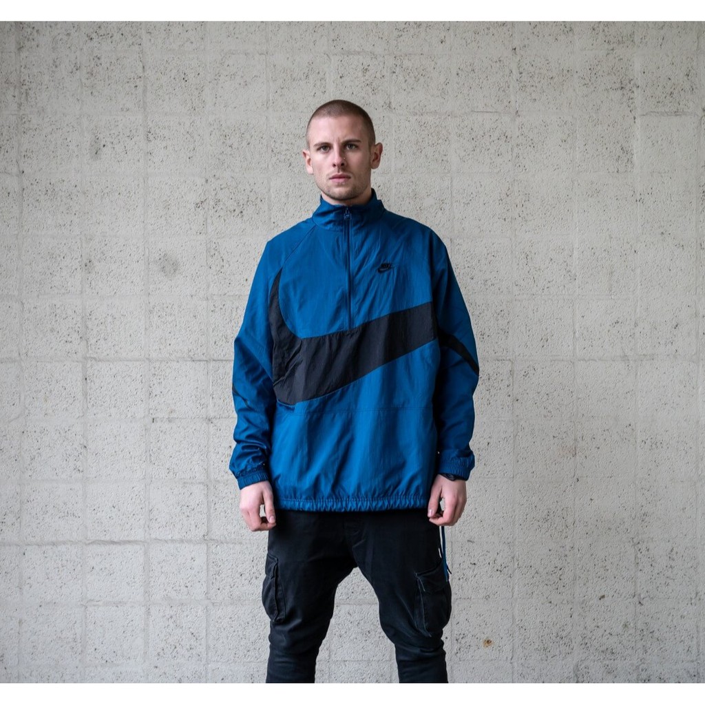 nike swoosh woven halfzip
