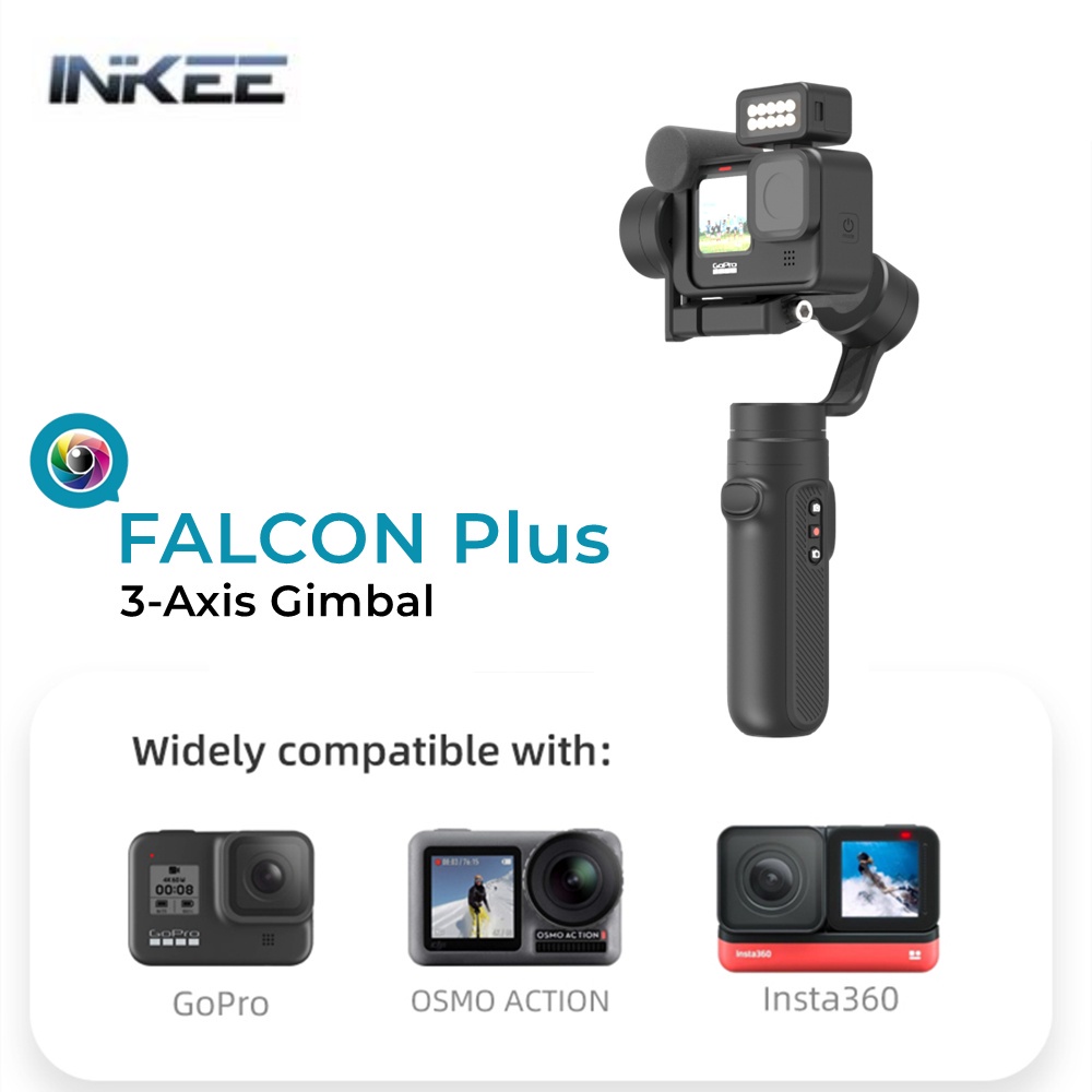 【升級版】INKEE FALCON Plus三軸運動相機穩定器 手持便攜鋁合金運動相機雲臺 GoPro11/10穩定器