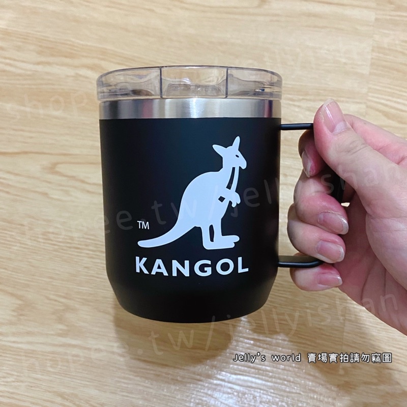 英國袋鼠 KANGOL 馬克杯 原價五折 黑色 消光黑 霧黑 不鏽鋼杯 附杯蓋可開口 茶杯300ML 保溫杯 環保杯