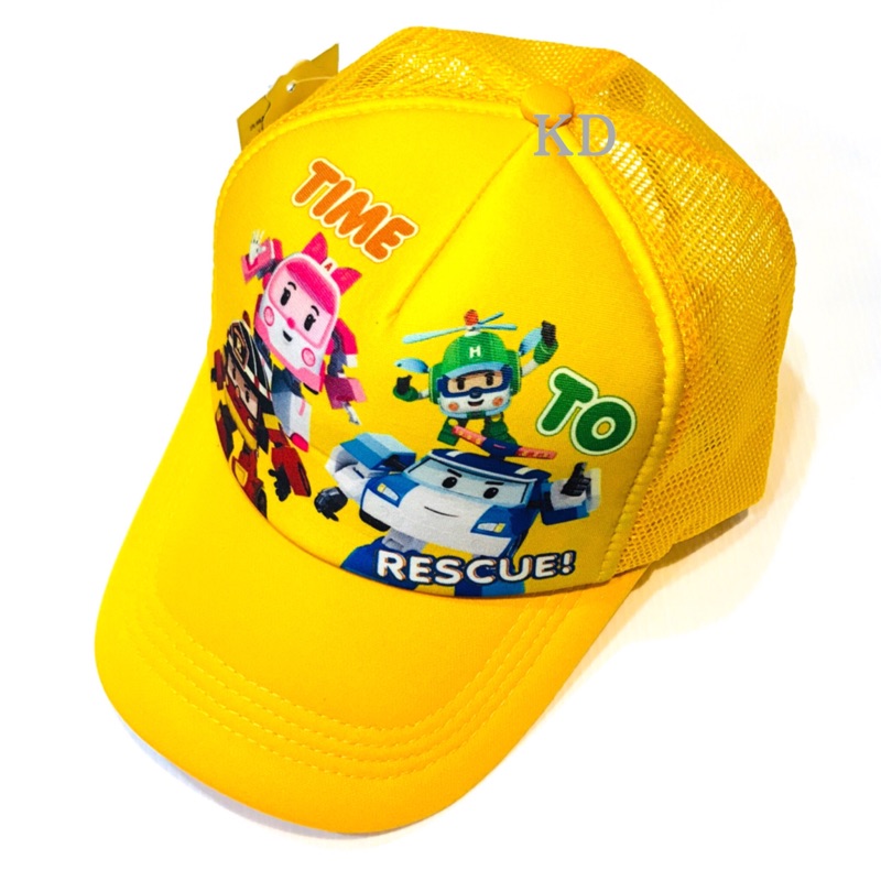 🌟兒童 網帽 救援小英雄 正版授權 波力安寶羅伊赫力 黃色🌟台灣製 透氣舒適 童帽 可調尺寸 波利棒球帽 另有多色
