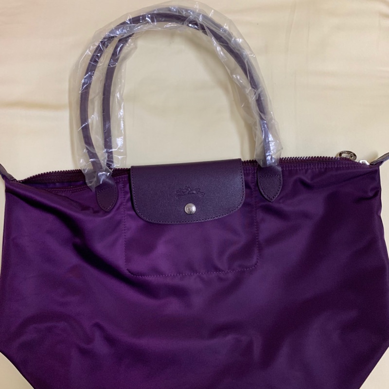 Longchamp紫色L號長柄加厚