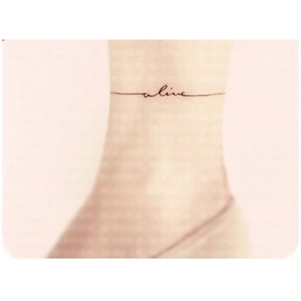 Alive英文線條wm 313 Wawa Tattoo 防水紋身貼紙微刺青貼紙 蝦皮購物