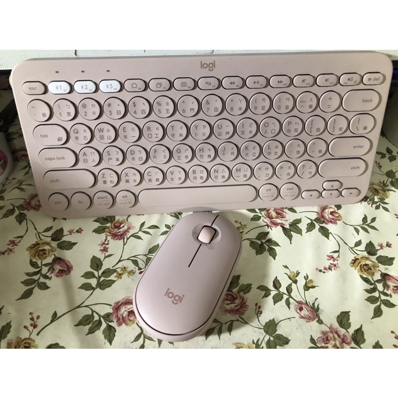 羅技K380藍芽鍵盤+M350無線滑鼠組《玫瑰粉》