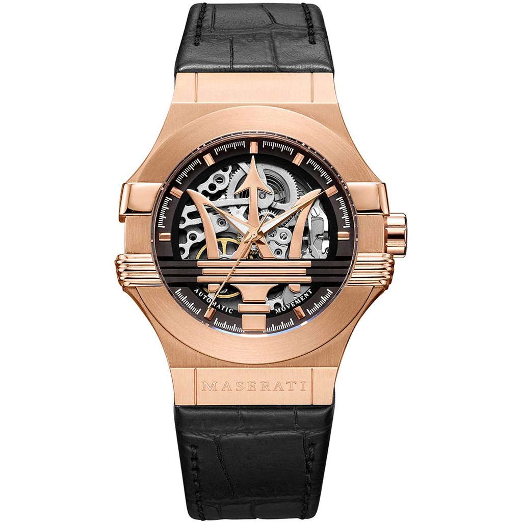 MASERATI WATCH 瑪莎拉蒂手錶 R8821108039 玫瑰金鏤空機械腕錶 原廠正貨