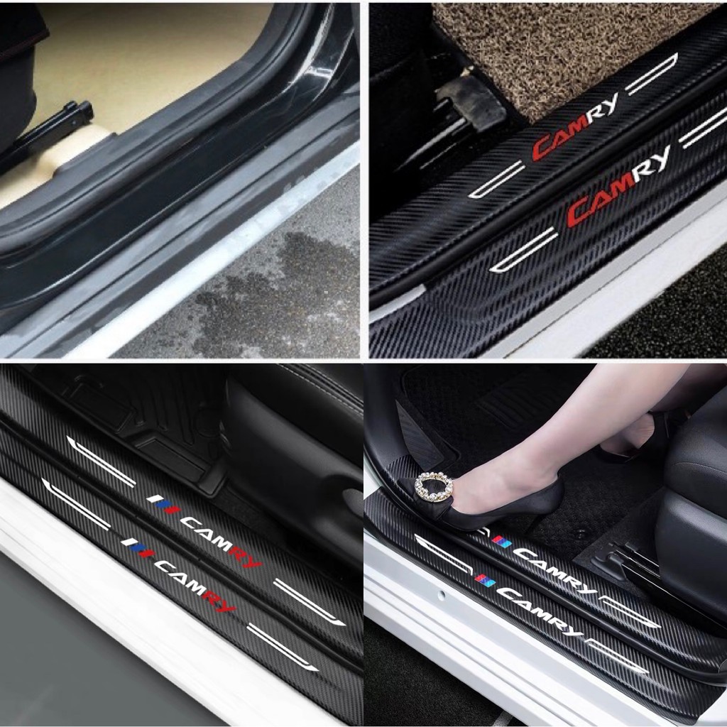 Toyota 豐田 Camry 8代 8.5代 7代 7.5代 碳纖皮革車門門檻條 護板貼 迎賓踏板改裝 尾箱護板貼