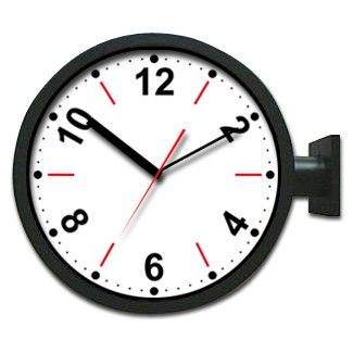 [On Loft]-double sided clock歐洲雙面鐘 高鐵 車站鐘 設計旅店咖啡店-15寸黑色黑數字紅刻度