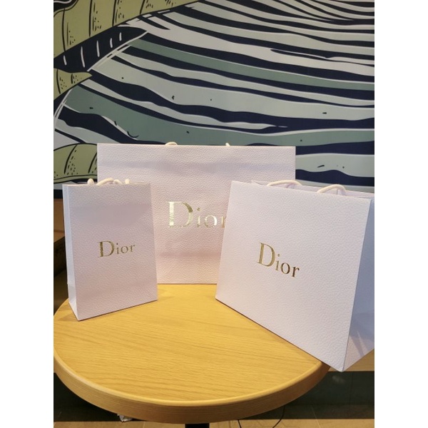 專櫃正品 Dior 紙袋 手提袋 限量 紙袋包 白底金字