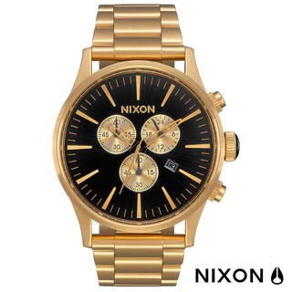 NIXON A386-510《SENTRY CHRONO系列》42mm/防水100米/男女兼用/金x黑【第一鐘錶】