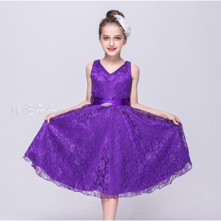 ♥萌妞朵朵♥紫色歐美氣質蕾絲花樣公主裙/花童/兒童畢業禮服/蓬蓬紗裙/實照/MT0042