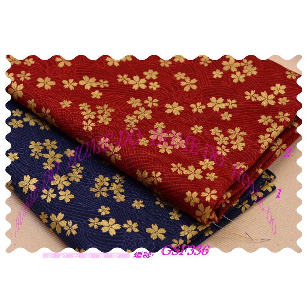[燙金純棉古布]GSF336 燙金配色小花 可做 拼布 頭巾衣物 袋物 窗門簾 桌巾