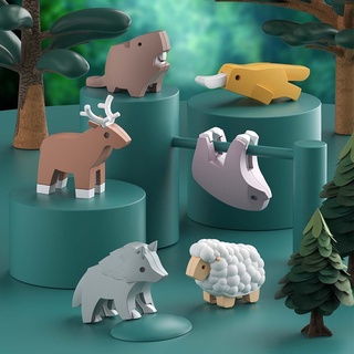韓國HALFTOYS 哈福玩具-3D森林野生動物系列《一組六隻》