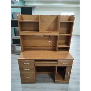 【東鼎二手傢俱】全新品樟木4.2尺上下座書桌*寫字桌*辦公桌*主管桌*工作桌*電腦桌*事務桌*OA桌*木桌