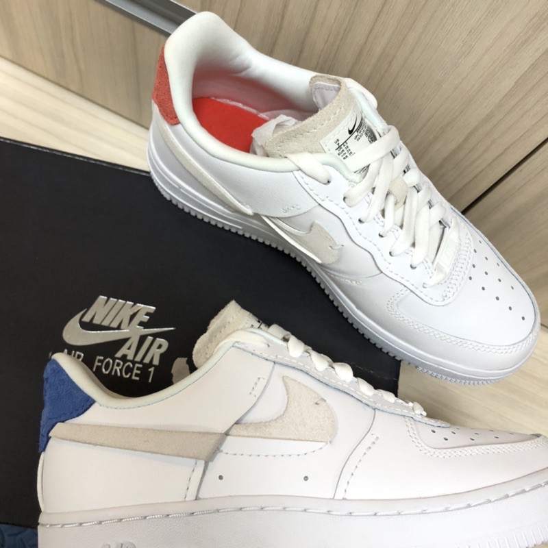 已賣出～～～NIKE  AIR FORCE 1 07 LUX 藍/紅斷勾